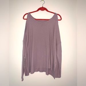 Purple Cold Shoulder AE shirt